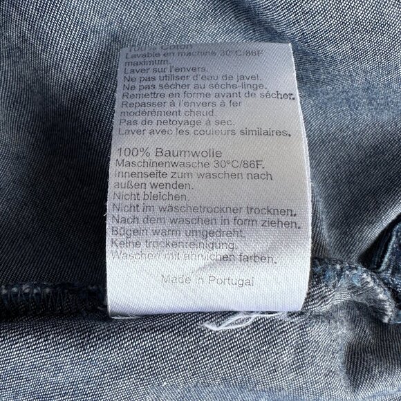 Vintage Rare Henri Lloyd Denim Blue 100% cotton logo signature made Portugal - M - Picture 9 of 9